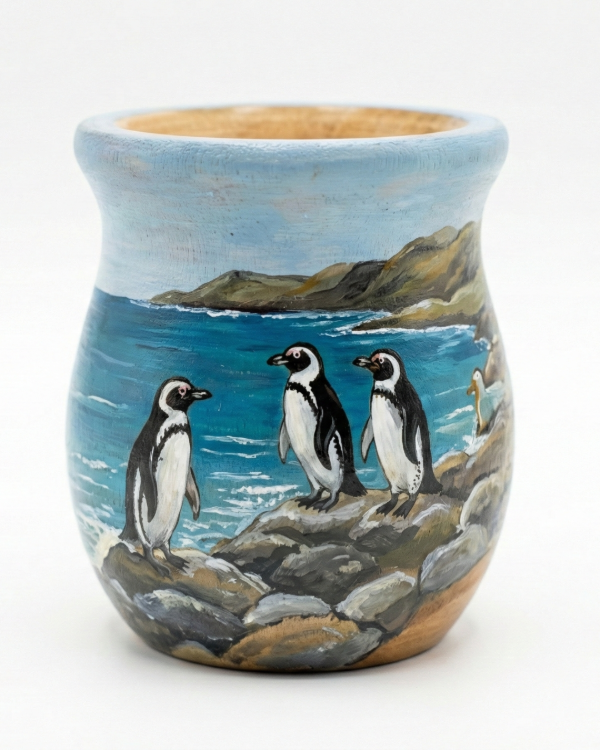 Mate de pinguinos - Hecho a mano